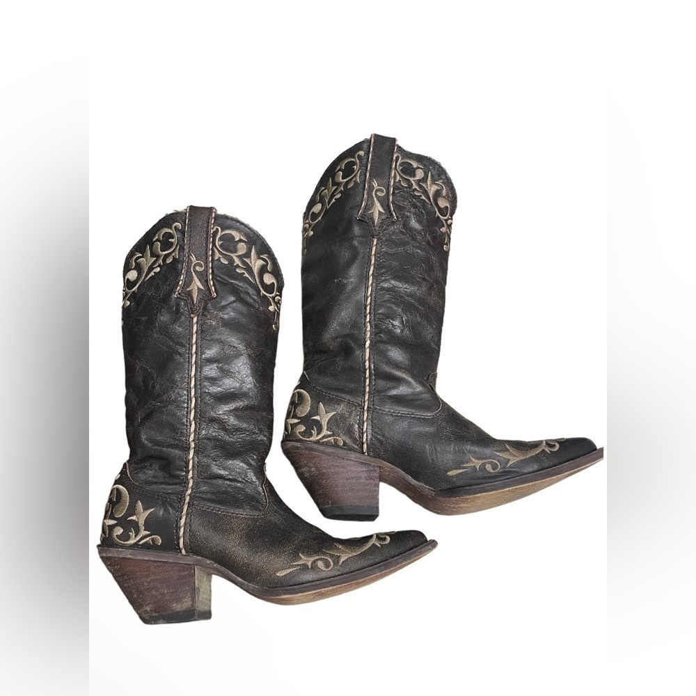 Durango Western Boots Women 12”Crush Scroll Chocolate Rd3203 Color:Brown Size:6 - Picture 5 of 11
